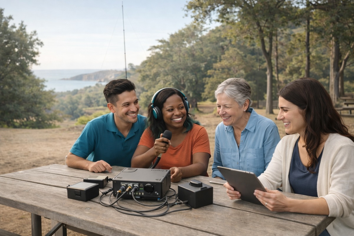 SURF Exams team gathered at a park testing event
