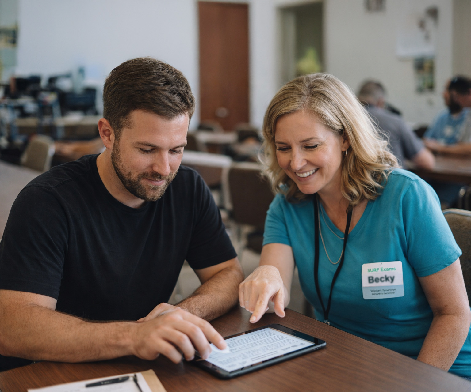 A VE helping an applicant